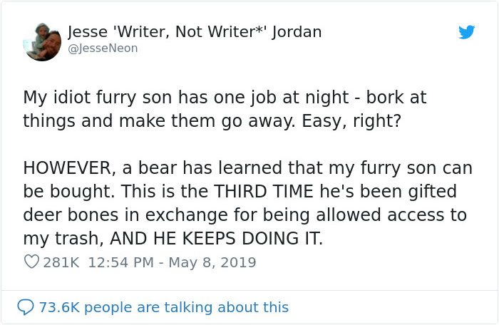 Bear Gifts Deer Bones To Guard Dog In Exchange Of Being Allowed Access To This Man's Trash Bear Gifts Deer Bones To Guard Dog In Exchange Of Being Allowed Access To This Man's Trash