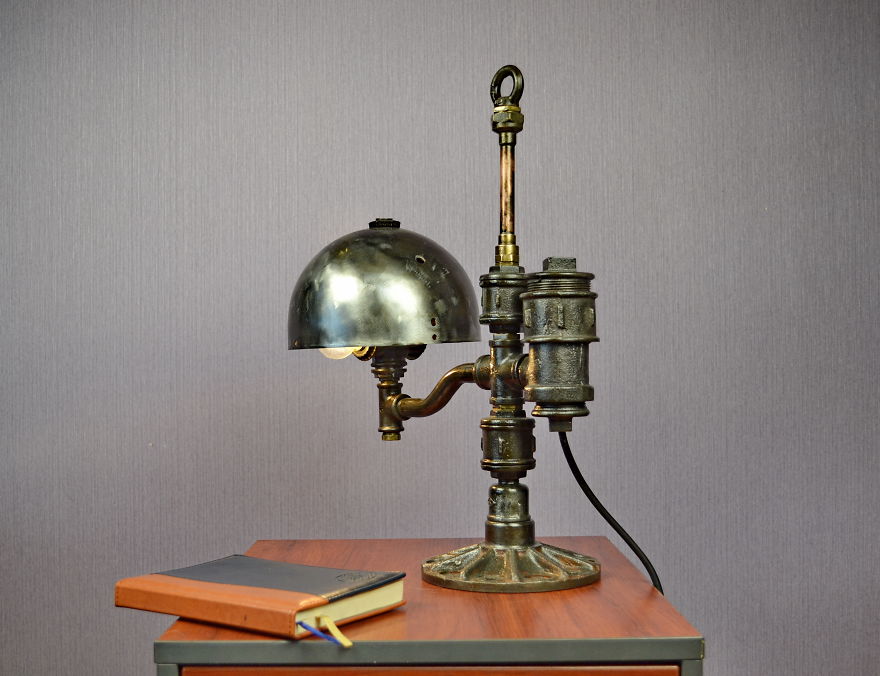 Steampunk Pipe Lamp Game Of Thrones, Targaryen Gift Metal Lamps Machine Age Lamp Edison Vintage Lamps Steampunk Loft Lamp Camshaft Lamp Ooak Gift Steampunk Fashion Lamp Loft Lamp Steampunk