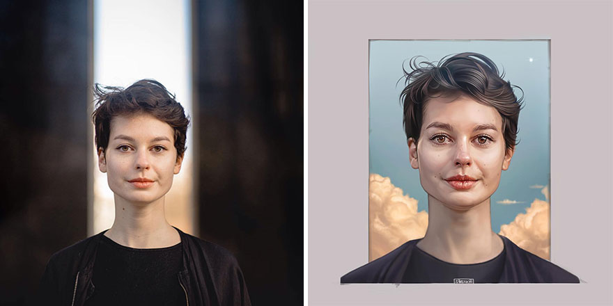 I Created My Own #drawthisinyourstyle Challenge And Asked 16 Artists To Draw My Portrait Photos In Their Style.