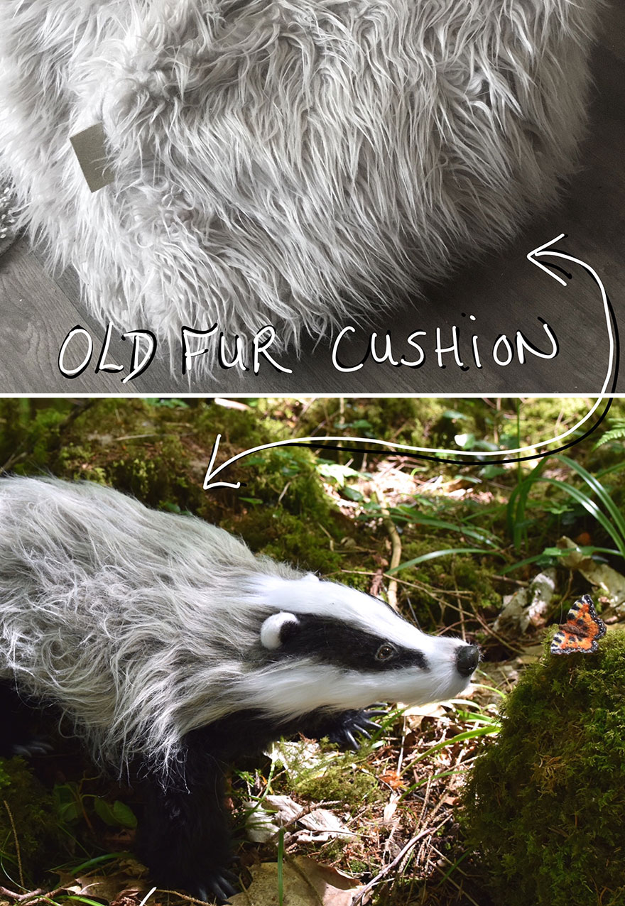 Inspired By Nature, I Upcycle Faux Fur Fabric By Sewing It Into Realistic-Looking Animals