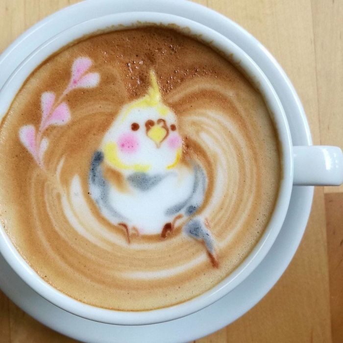 Japanese Uses His Passion For Birds And Creates Incredible Designs In Coffee