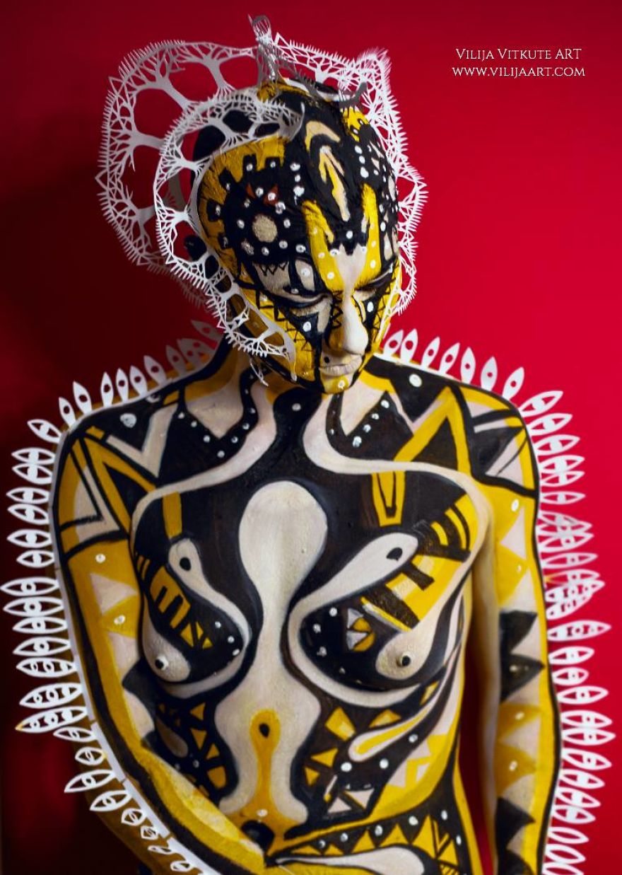 Inspiring Paper Art And Bodypainting By Artist Vilija Vitkute