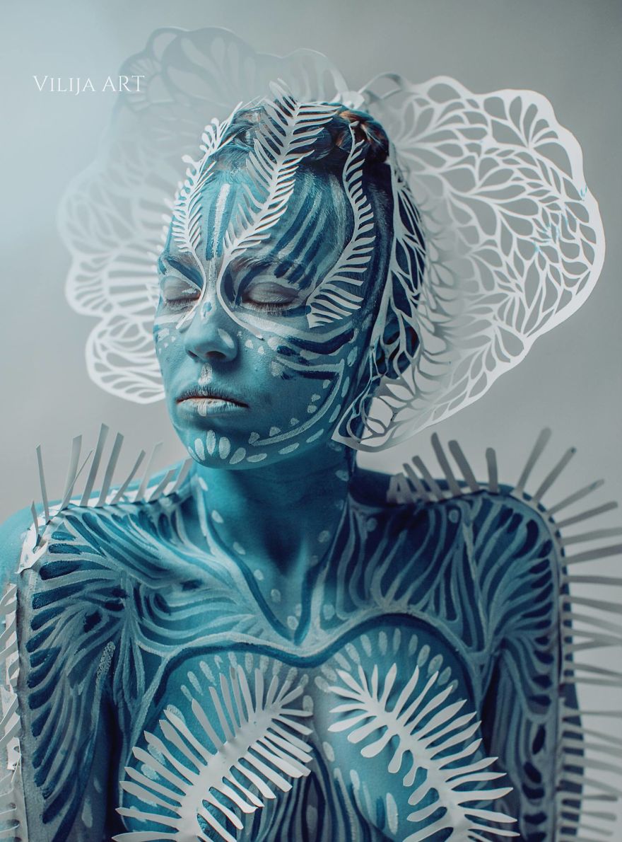 Inspiring Paper Art And Bodypainting By Artist Vilija Vitkute