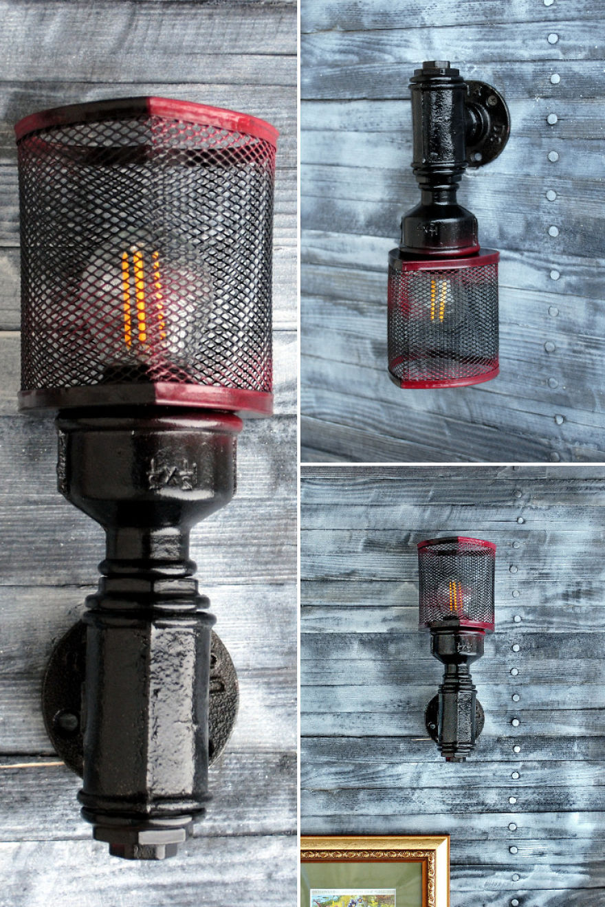 Plug In Wall Sconce Lamp Farmhouse Decor Rustic Decor Sconce Lamp Industrial Lighting Steampunk Sconce Vintage Cast Iron Wall Sconces Vintage Bath Sconce