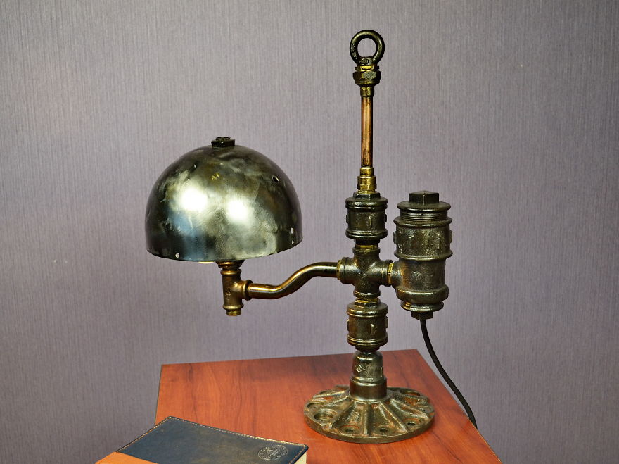 Steampunk Pipe Lamp Game Of Thrones, Targaryen Gift Metal Lamps Machine Age Lamp Edison Vintage Lamps Steampunk Loft Lamp Camshaft Lamp Ooak Gift Steampunk Fashion Lamp Loft Lamp Steampunk