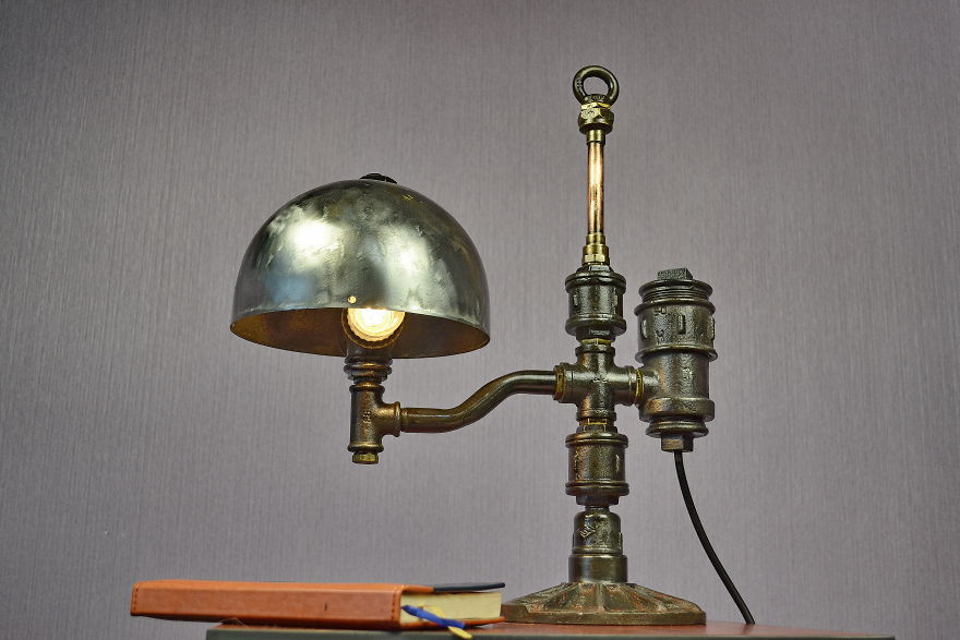 Steampunk Pipe Lamp Game Of Thrones, Targaryen Gift Metal Lamps Machine Age Lamp Edison Vintage Lamps Steampunk Loft Lamp Camshaft Lamp Ooak Gift Steampunk Fashion Lamp Loft Lamp Steampunk