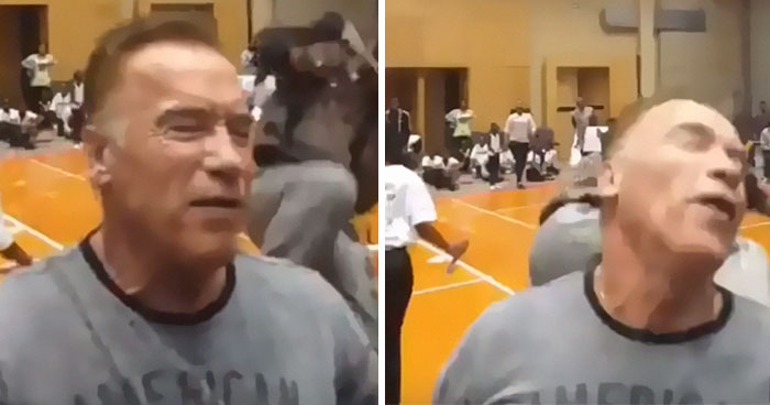 People Are Surprised At How Chill Arnold Schwarzenegger Is After Getting Drop Kicked By A Man In South Africa