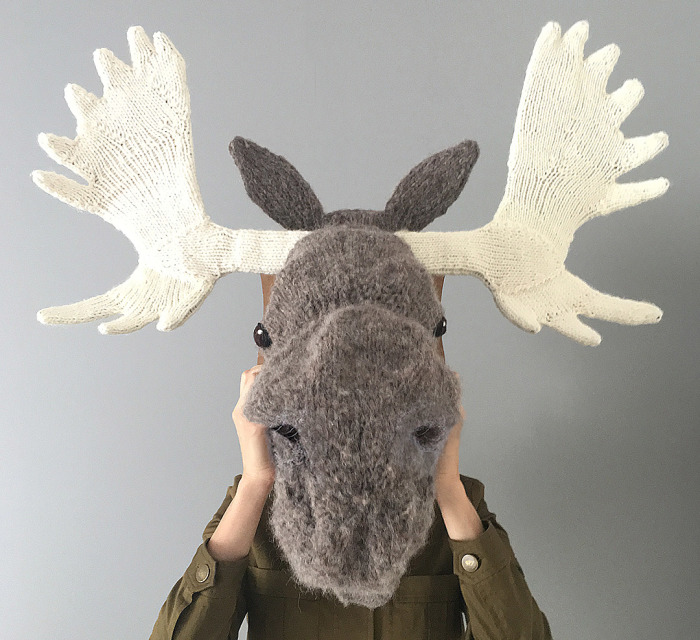 I Knit This Moose Head For A Wedding Present