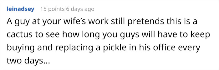 Guy Gets Pranked With A Fake 'Cactus' That's Actually A Pickle His Colleagues Replace Every 2 Days