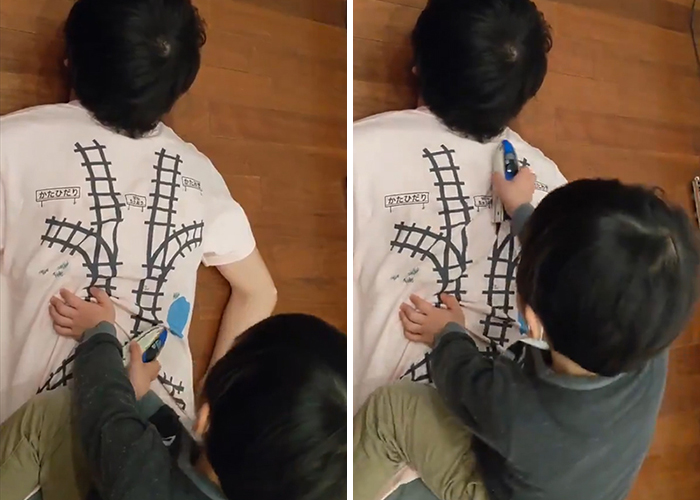 This Dad Created A T-Shirt That Makes His Kid Give Him A Massage This Dad Created A T-Shirt That Makes His Kid Give Him A Massage