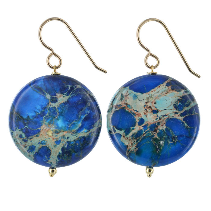 Ocean Jasper Gemstone Earrings With 14k Gold-Filled