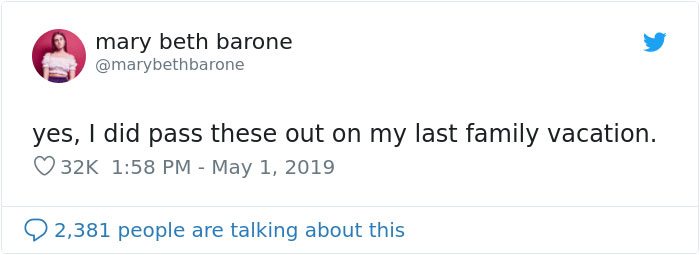 This Woman Had A Date During A Family Vacation, Gave Everyone A Leaflet To Answer Their Annoying Questions