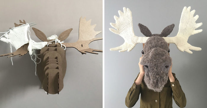 I Knit This Moose Head For A Wedding Present