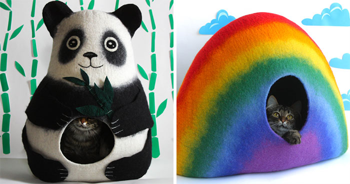 We Create Cute And Whimsical Cat Beds Out Of Natural Wool (18 Pics)