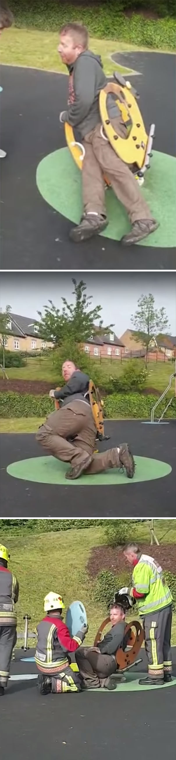 Dad Stuck In Playground Spring Rocker