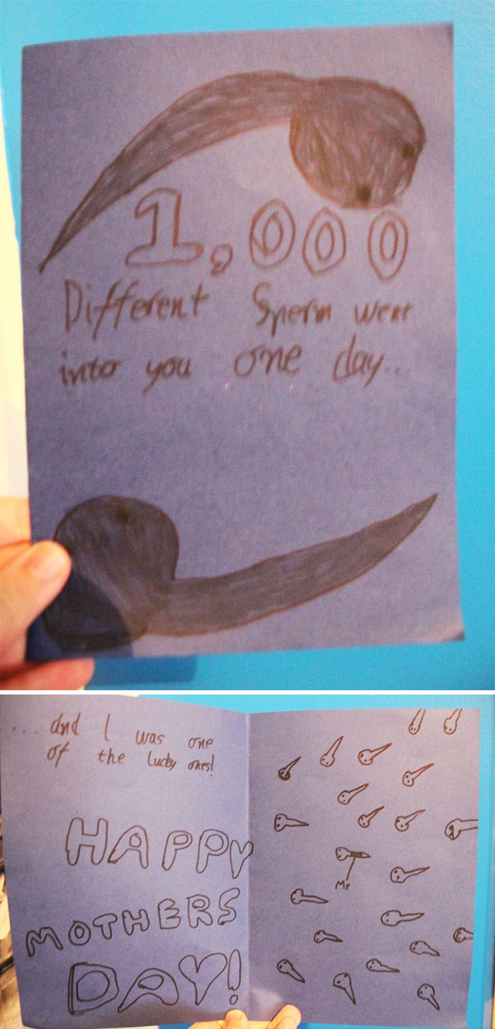 This Is The Mother's Day Card My 10 Year Old Brother Made (He Didn't Want It To Be A Soppy Card)