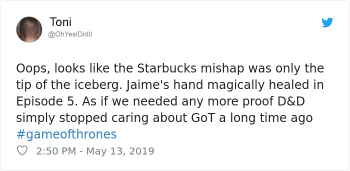 GoT Fails Once Again By Forgetting That Jaime Doesn't Have A Hand