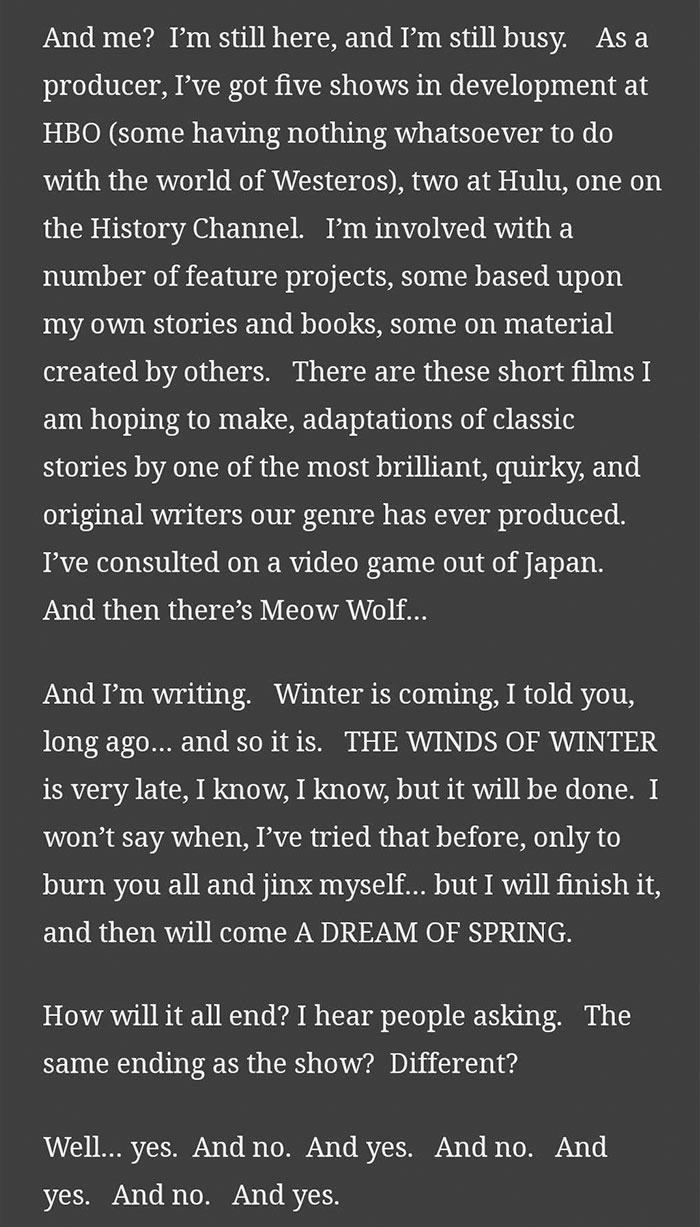 George R.R. Martin Reveals Ending In Books Will Be Different From Series Finale George R.R. Martin Reveals Ending In Books Will Be Different From Series Finale