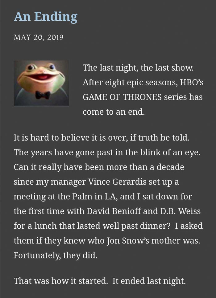 George R.R. Martin Reveals Ending In Books Will Be Different From Series Finale George R.R. Martin Reveals Ending In Books Will Be Different From Series Finale