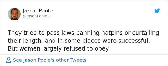 20th-Century Women Protected Themselves From Sexual Predators With Hatpins And Men Tried To Ban Them