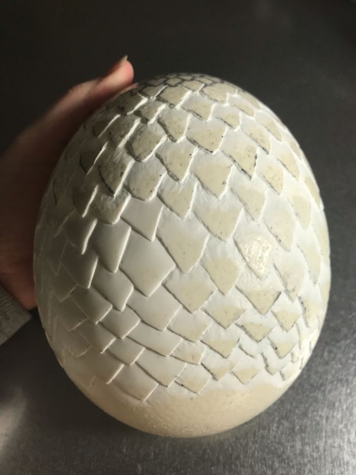 I Carved An Ostrich Egg Into A Game Of Thrones Dragon Egg Light