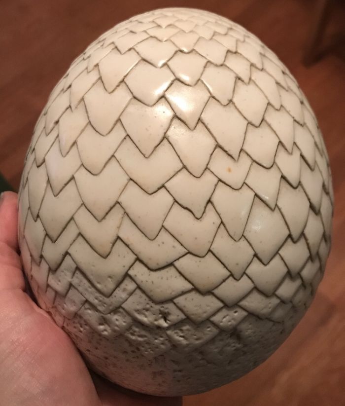 I Carved An Ostrich Egg Into A Game Of Thrones Dragon Egg Light