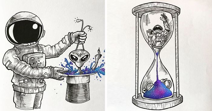 I Illustrate A Lonely Astronaut Wandering In Space (31 Pics)
