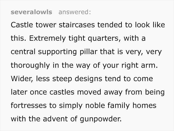 Someone Illustrates Why Stairs In Castles Were Spiral And Why Left-Handed Knights Were Physically Unable To Joust Someone Illustrates Why Stairs In Castles Were Spiral And Why Left-Handed Knights Were Physically Unable To Joust