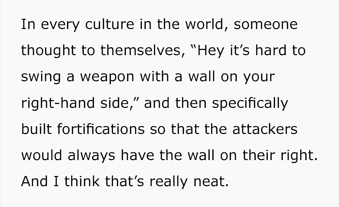 Someone Illustrates Why Stairs In Castles Were Spiral And Why Left-Handed Knights Were Physically Unable To Joust