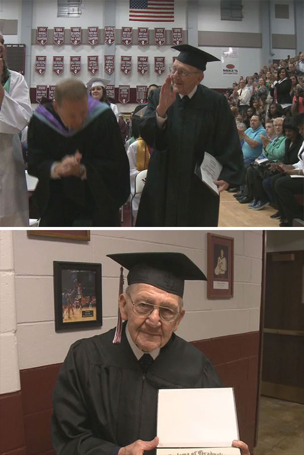 WWII Vet Got High School Diploma At 93