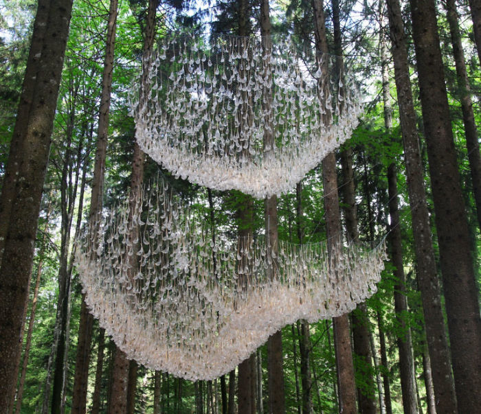 Rainwater 'Chandelier' Installation Can Collect Up To 800 Pounds Of Water