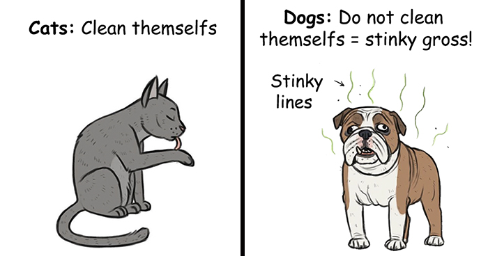 4 Hilarious Comics Explaining Why Cats Are Better Than Dogs