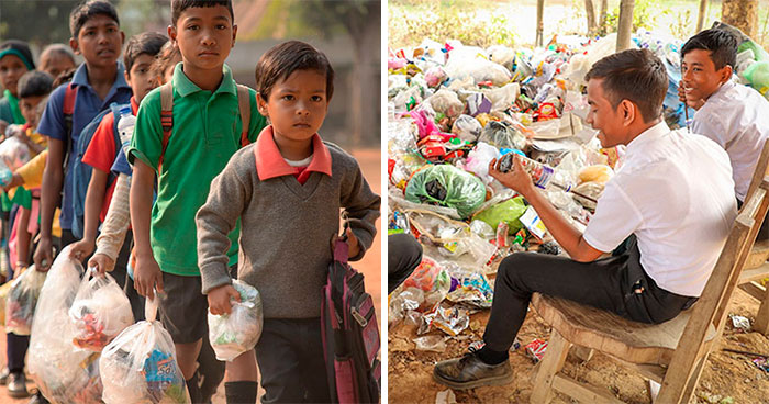 School In India Charges Students In Plastic Instead Of Money For Education, And The Entire Town Has Been Transformed
