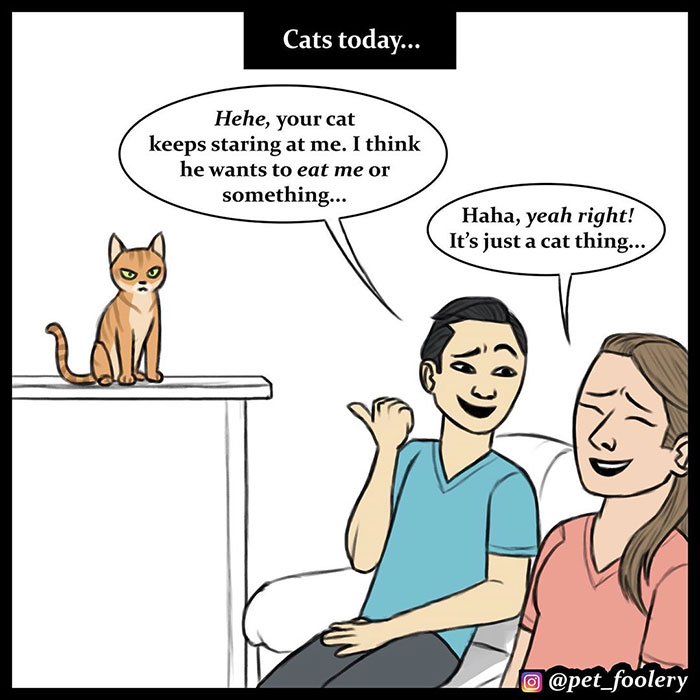 The Differences Between Prehistoric And Today's Cats Explained In A Hilarious Comic