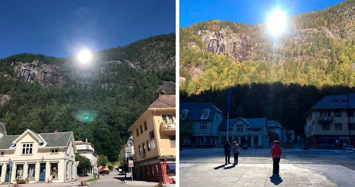 Town Has No Sun For 5 Months, Spends 5 Million Norwegian Kroner To Place Mirrors In The Mountains That Mimic Sunlight