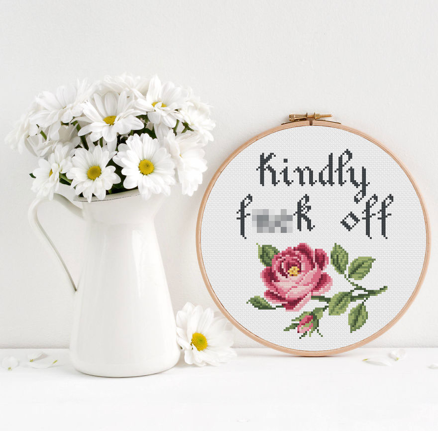 19 Modern Cross Stitches That Are Inappropriate But Fabulous! And Hilarious Too