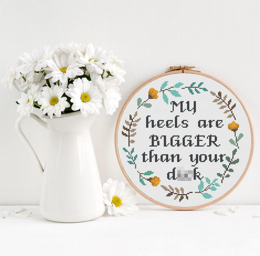 19 Modern Cross Stitches That Are Inappropriate But Fabulous! And Hilarious Too