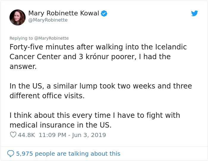 American Woman Finds A Lump While In Iceland, Shares How Awesome Their Healthcare Is Compared To The US American Woman Finds A Lump While In Iceland, Shares How Awesome Their Healthcare Is Compared To The US