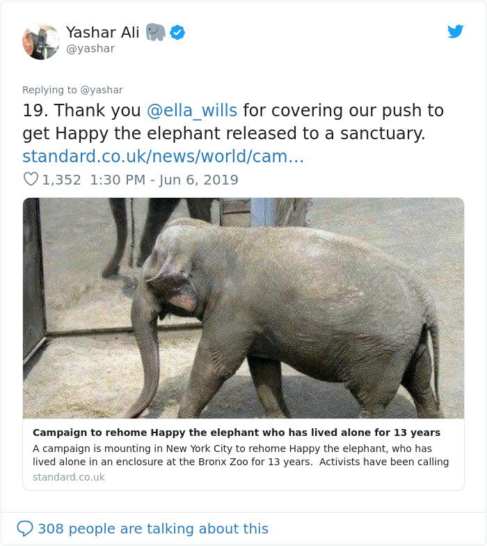 People Are Trying To Convince The Bronx Zoo To Release Happy The Elephant And This Thread Explains Why