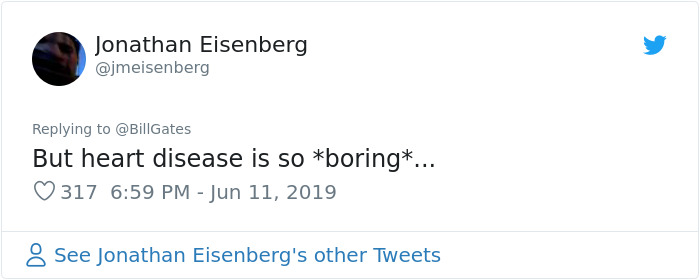 Bill Gates Posts Data Of Causes Of Death In The US, Is Amazed By The Disconnect Between News And Reality Bill Gates Posts Data Of Causes Of Death In The US, Is Amazed By The Disconnect Between News And Reality