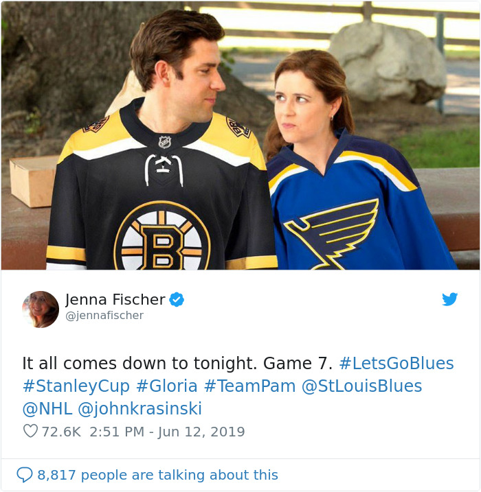 John Krasinski Trolls Jenna Fischer By Inviting Her On-Screen Ex-Fiance To A Stanley Cup John Krasinski Trolls Jenna Fischer By Inviting Her On-Screen Ex-Fiance To A Stanley Cup