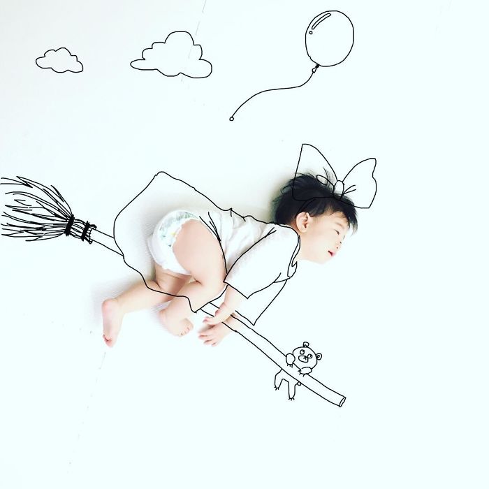 This Father Mixes Drawings And Photos To Create A Fantasy World For His Children