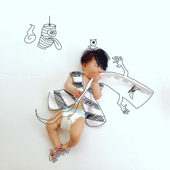 This Father Mixes Drawings And Photos To Create A Fantasy World For His Children