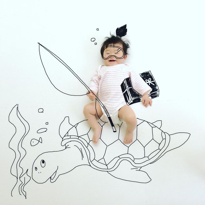 This Father Mixes Drawings And Photos To Create A Fantasy World For His Children