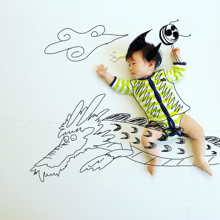 This Father Mixes Drawings And Photos To Create A Fantasy World For His Children