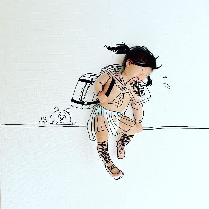 This Father Mixes Drawings And Photos To Create A Fantasy World For His Children