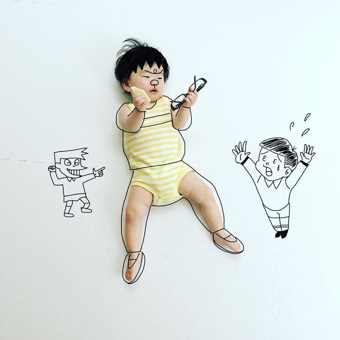 This Father Mixes Drawings And Photos To Create A Fantasy World For His Children