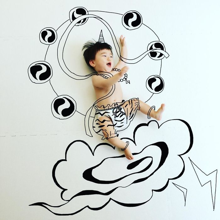 This Father Mixes Drawings And Photos To Create A Fantasy World For His Children
