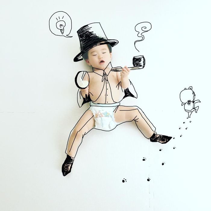 This Father Mixes Drawings And Photos To Create A Fantasy World For His Children