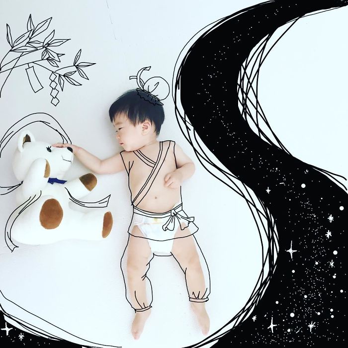 This Father Mixes Drawings And Photos To Create A Fantasy World For His Children